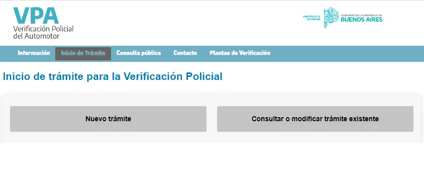 inicio tramite verificación policial
